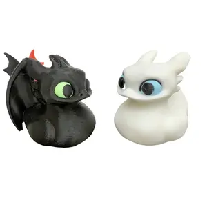 Midnight & Lunar Dragon Ducks | Fantasy 3D Printed Dashboard Decor | Cute Mythical Gift