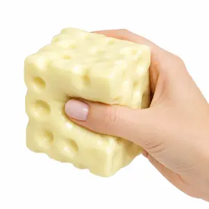 Viral Giant Cheese Squishy Toy, Heavy Stress Relief Fidget, Super Soft ASMR Squeeze Toy for Adults