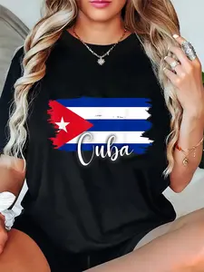 100% Cotton Unisex Cuba flag tshirt, cuban maps, cuba tshirts for women and men T-Shirt
