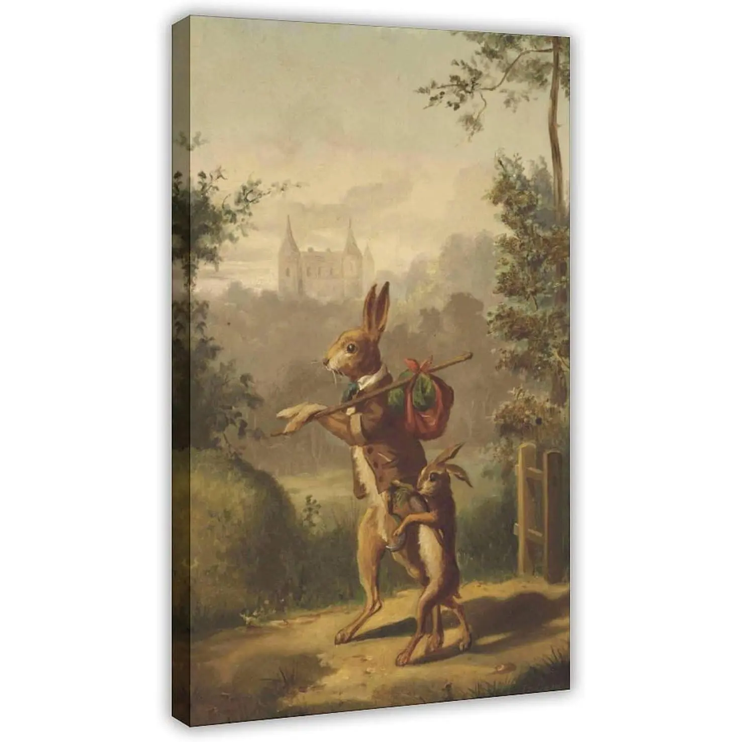Vintage Bunny Antique Bunny Easter Canvas Printed Home Decor Posters Room Aesthetic Wall Art Posters