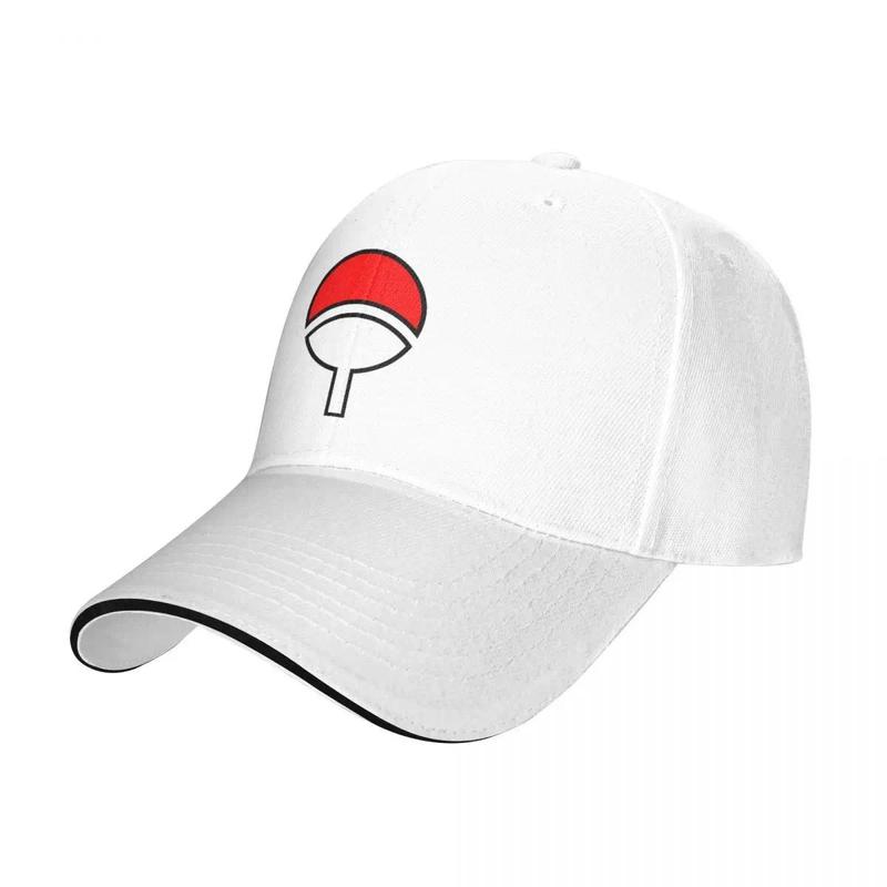 Anime Uchiha Logo Polyester Sandwich Baseball Cap Vintage Japanese Manga Ninja Casual Unisex Adjustable Dad Hat Sport Men Women