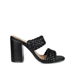 MELISSA MULE BLOCK HEELS IN VEGAN LEATHER - Black MELISSA MULE BLOCK HEELS IN VEGAN LEATHER - Black