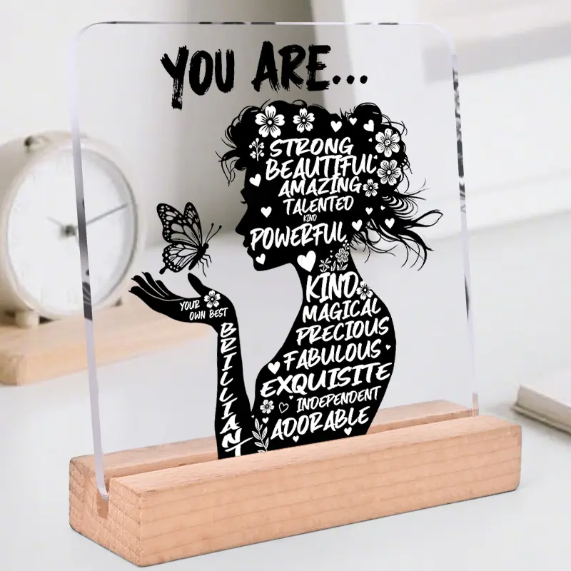 Inspiring acrylic desktop decoration, Acrylic Plaque Decor, positive verbal reminders, elegant and simple two-dimensional design, suitable for homes, offices, and cafes, the perfect gift choice, Home Decor Products