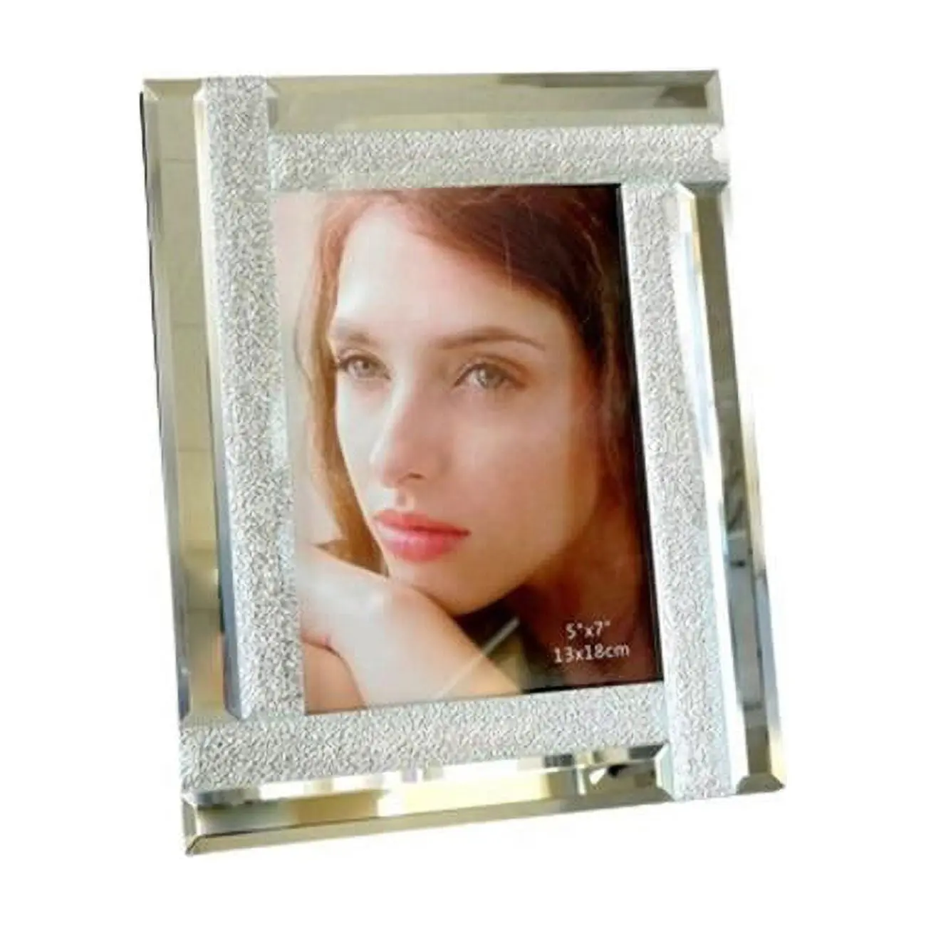 Jiallo EGV10-329 5 x 7 in. Mirrored Photo Frame, Silver