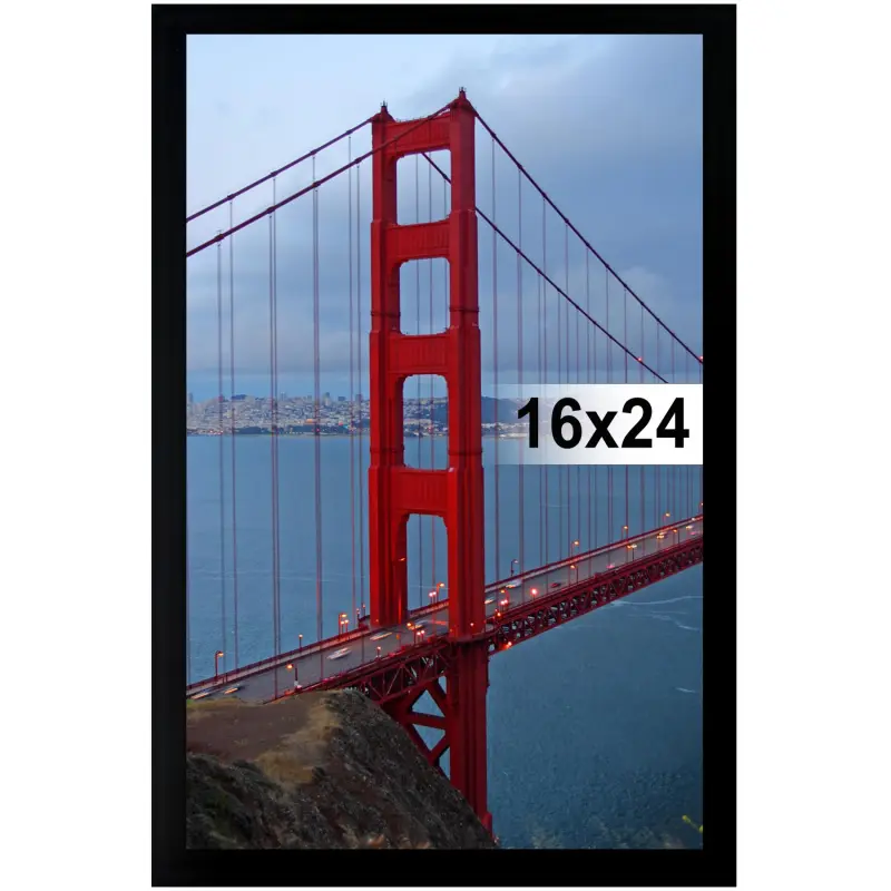 16x24 Black PVC Synthetic Water Resistant Photo Frame - Gallery Look Wall Hanging Memory Display, Home Decor Accent, Ideal Gift, 1 Pack