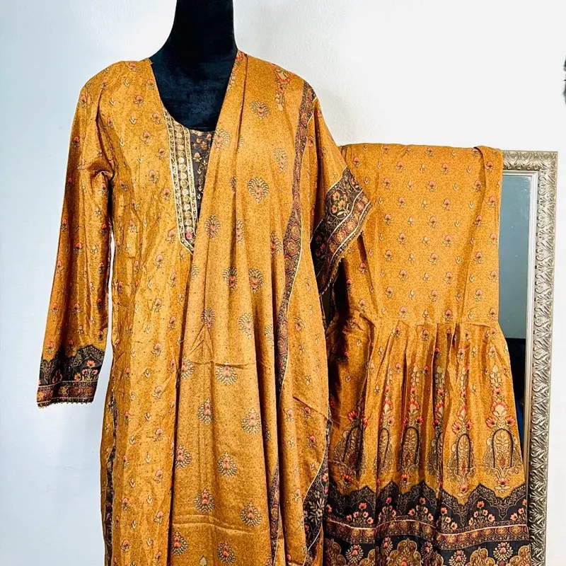 1920s dress gold Black South Asian Shalwar Kameez with Silver Embroidery main image 1