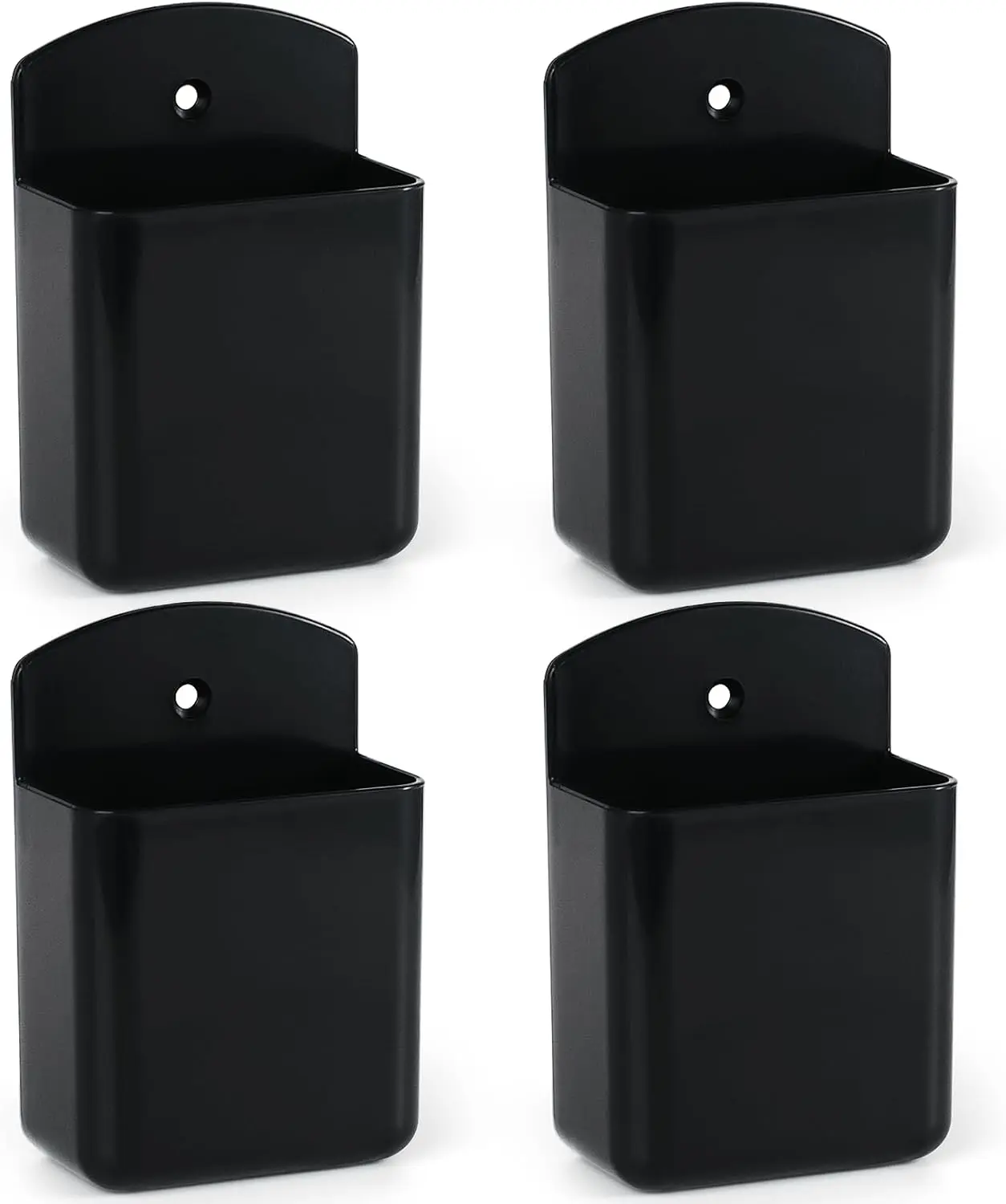 4Pcs Black Remote Control Holder Wall Mount, 2.6x 1.18 x3.9 inch TV Controller Holder, Self Adhesive Remote Holder, Wall Pen Holder Storage Accessories for Home Office School