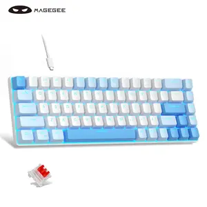 MageGee MK-BOX 60% Mechanical Keyboard, 68 Keys Compact Gaming Keyboard with LED Backlight, Blue/Red/Brown Switch Options, Anti-Ghosting Mini Wired Keyboard for PC Mac Laptop