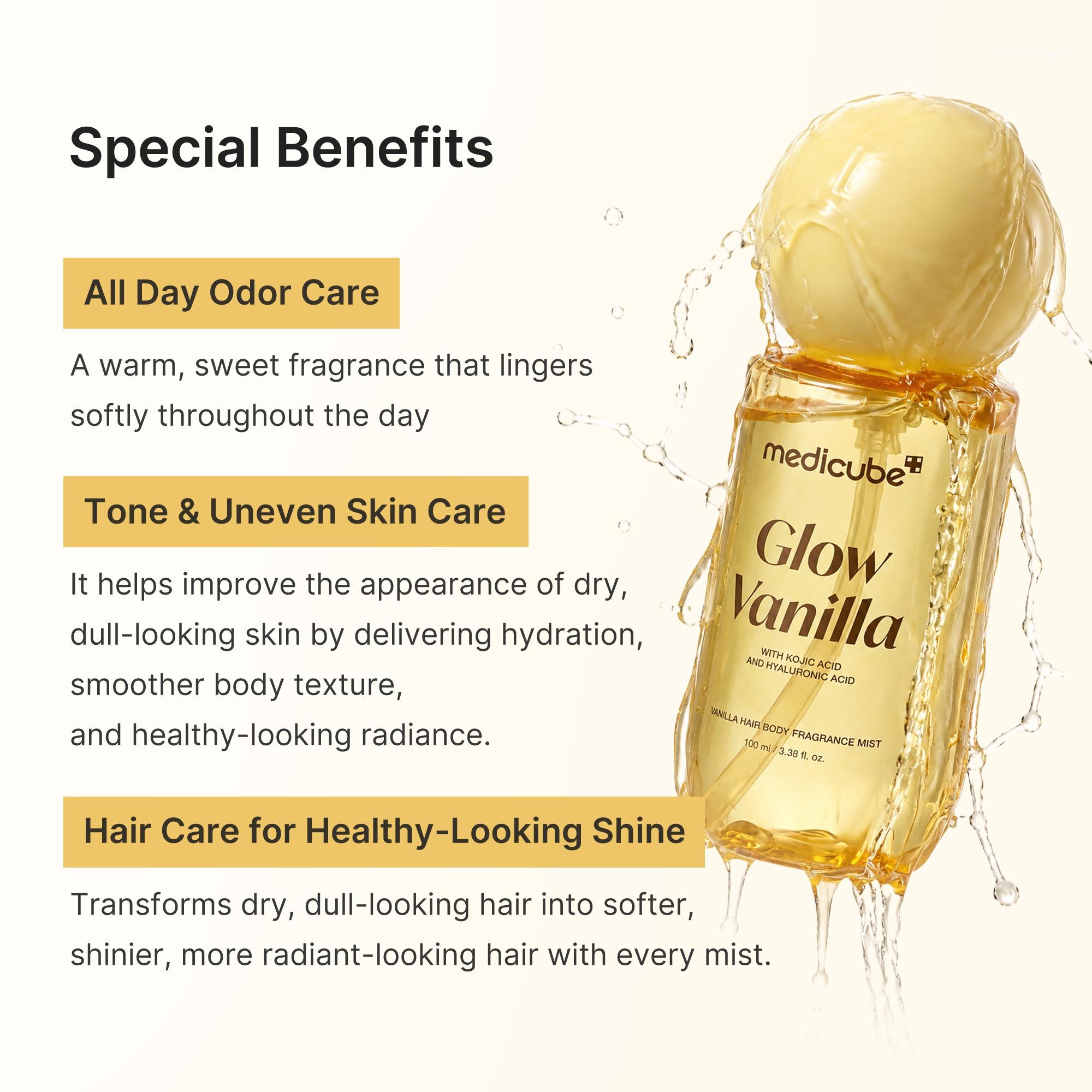 [medicube] Beat the Sun, Sweat & Odor Set | 24 Hours Odor Control, Deep Hydration, Body Brightening Care & Boosting Hair Radiance, Daily Lightweight Sunscreen SPF 50, Glow Vanilla | Korean Skincare, K-Beauty