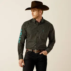 Ariat Mens Team Philbert Classic Fit Shirt - Black/Teal