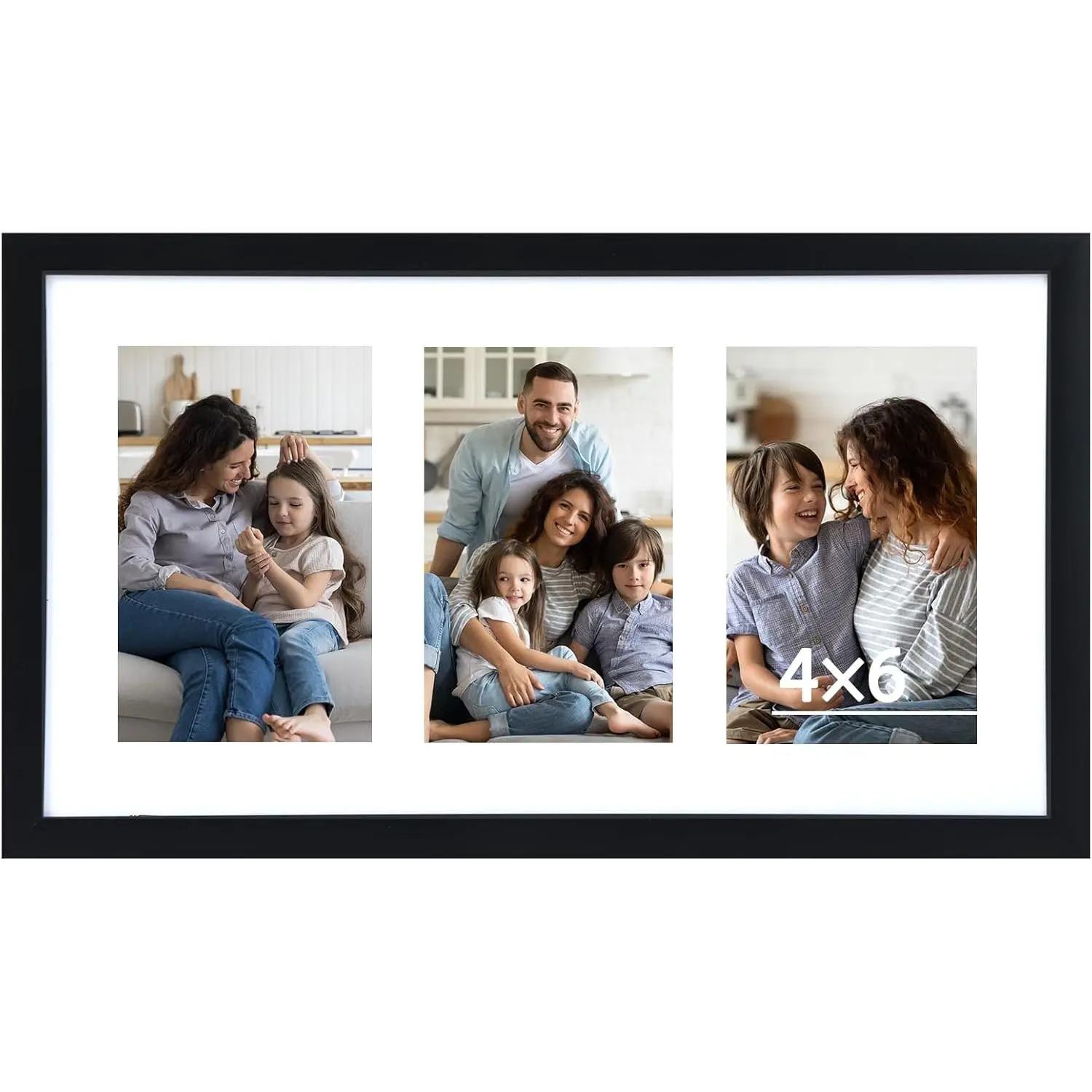 8x14 Collage Picture Frame with Three Openings for Displaying 4x6 Pictures, 4x6 Picture Frame Collage, Gallery Wall Frame, Multi Picture Frames for Wall Decor