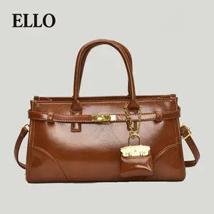 Women's Vintage Tote Bag New Crossbody Bag Large Capacity Handbag Brown Leather Style Fashionable & Versatile Trendy Satchel