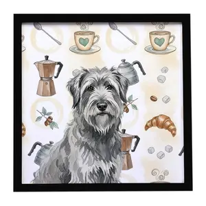Carolines Treasures WDK7341MFP88 8 x 8 in. Gray Briard Coffee Bar Framed Metal Print