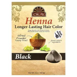 Okay Pure Naturals Henna, Longer-Lasting Hair Color, Black , 2 oz (56.7 g)