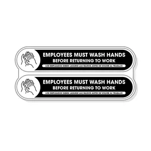 Employees Must Wash Hands Stickers