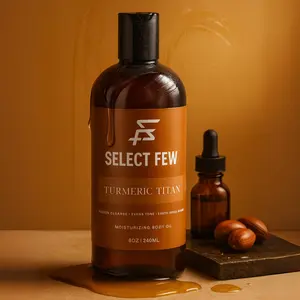 Turmeric Titan Men’s Body Oil – Hydrating Skin Moisturizer with Turmeric, Shea Butter, Jojoba & Vitamin E – Nourishing Natural Oils Blend, Lightweight & Fast Absorbing