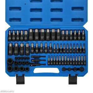 71-Piece Master Hex & Torx Bit Socket Set 1/4" 3/8" 1/2" Drive Metric SAE Hex Bit Sockets Star Bit Sockets T6 T70 E-Torx Sockets E4 E24 with Storage CaseAEleganza22AB10TitanFix
