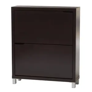 Baxton Studio Simms Transitional 2-Shelf Shoe Cabinet