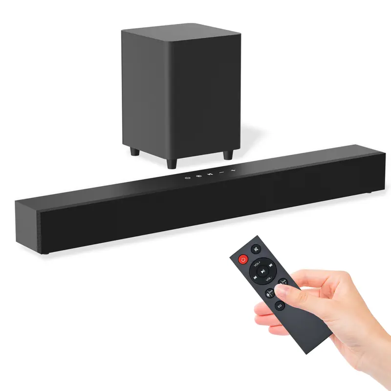 DAZONE Home Theater Soundbar - 65cm ABS Soundbar with 4" Subwoofer, Bluetooth, Remote Control, Heavy Bass Speakers, AUXiliary, Wireless Surround Sound for TV, Computers, Gaming Consoles
