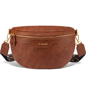 LOVEVOOK Fanny Packs for Women Cross Body, Vegan Leather Belt Bag for Women, Waterproof Sling Purse Fashion Waist Pack Designer Chest Bum Bag with Boho Style Strap TikTokShopStockUp