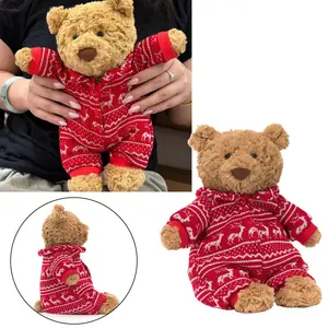 Bartholomew Pajama Bear Plush by Jellycat, Adorable Winter Pajamas Christmas Bear Doll, Perfect Soothing Gift for Birthdays, Kids, and Adults
