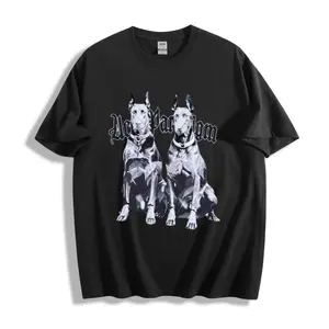 Doberman Ac Parfum Graphic T-Shirt, Gothic Dog Print Tee, Casual Oversized Cotton Top for Men, Streetwear Aesthetic, Dog Lover Gift, Summer Daily Wear