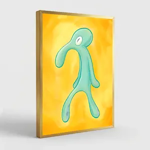 Bold And Brash Squidward Canvas Modern Poster Art Yellow Canvas Art Home Decor Wall Art Eco-Friendly Fade-Resistant Waterproof UV-Protected Vibrant Colors - Decoration