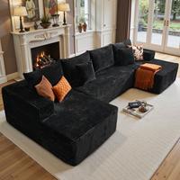 Black U Shaped with 2*Chaise