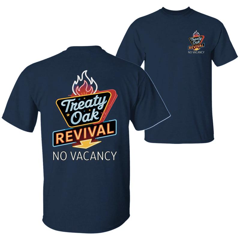 Treaty Oak Revival No Vacancy 100% Cotton T-Shirt, Trendy Unisex Graphic Tee, Xmas Funny Christmas Gift for Men for Women, Cool Band Merch, Retro Design Tee