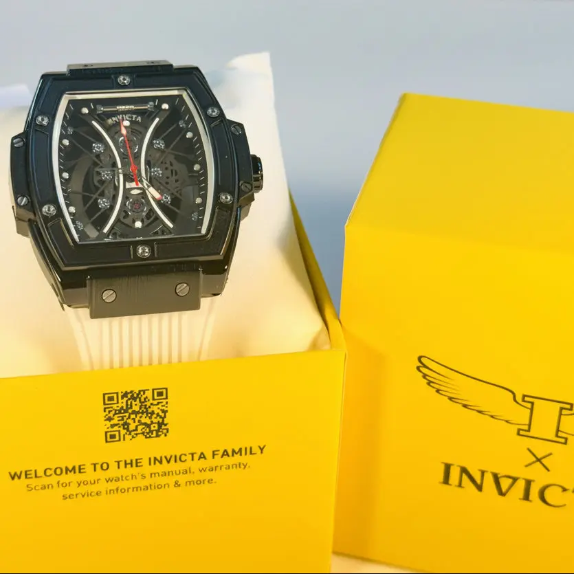 69844 Invicta S1 Rally Mens 50mm Chronograph Black Case White Silicone Strap Watch