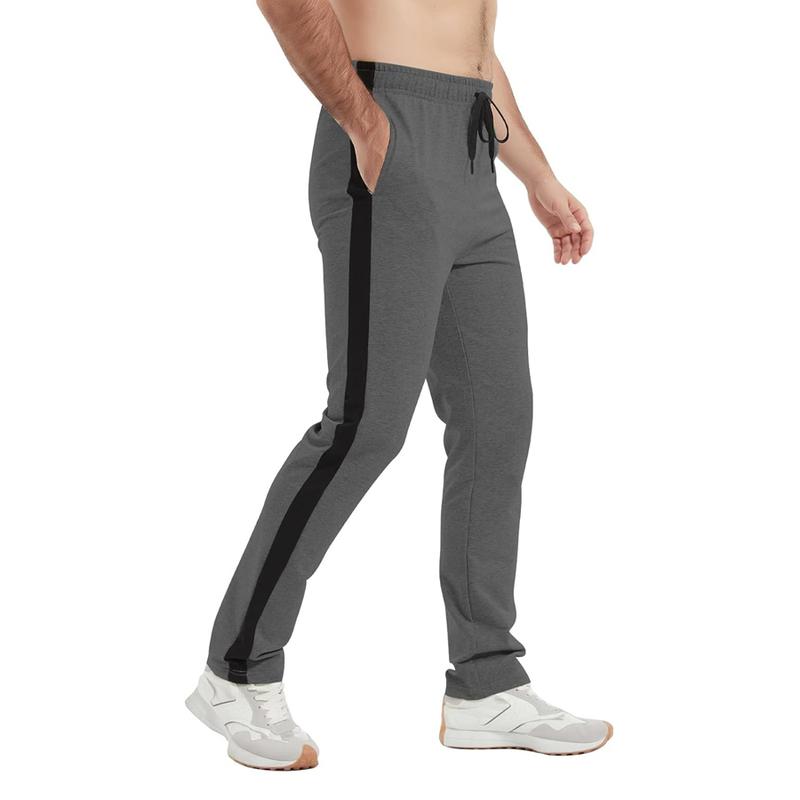 Democare 34/36/38/40 Long Inseam Men's Tall Striped Sweatpants Workout Training Lounge Joggers Pants with Pockets