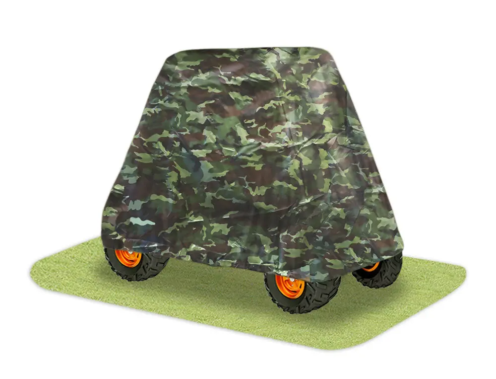 Pyle UTV Utility Vehicle Cover - Waterproof Polyester Fabric, Heavy-Duty All-Weather Protection, Elastic Cord Hem Secure Fit, Easy On/Off, Debris Guard, Indoor/Outdoor Use, Large Size 110.0"x58.0"x36.0", Storage Bag Included