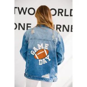 GAME DAY FOOTBALL DENIM JACKET