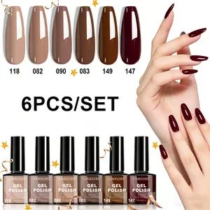 6pcs Gel Polish Set 6 Vibrant Colors UV Gel Nail Polish Red Blue Green Hema TMPTA TPO 3-free All Seasons NailGel for Christmas Gift Women Girls