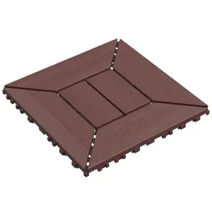 New 12 inch balcony deck tiles, DIY interlocking deck floor tiles, indoor and outdoor floor tiles, easy to install patio tiles, suitable for poolside balcony, backyard, 44 pieces  brown