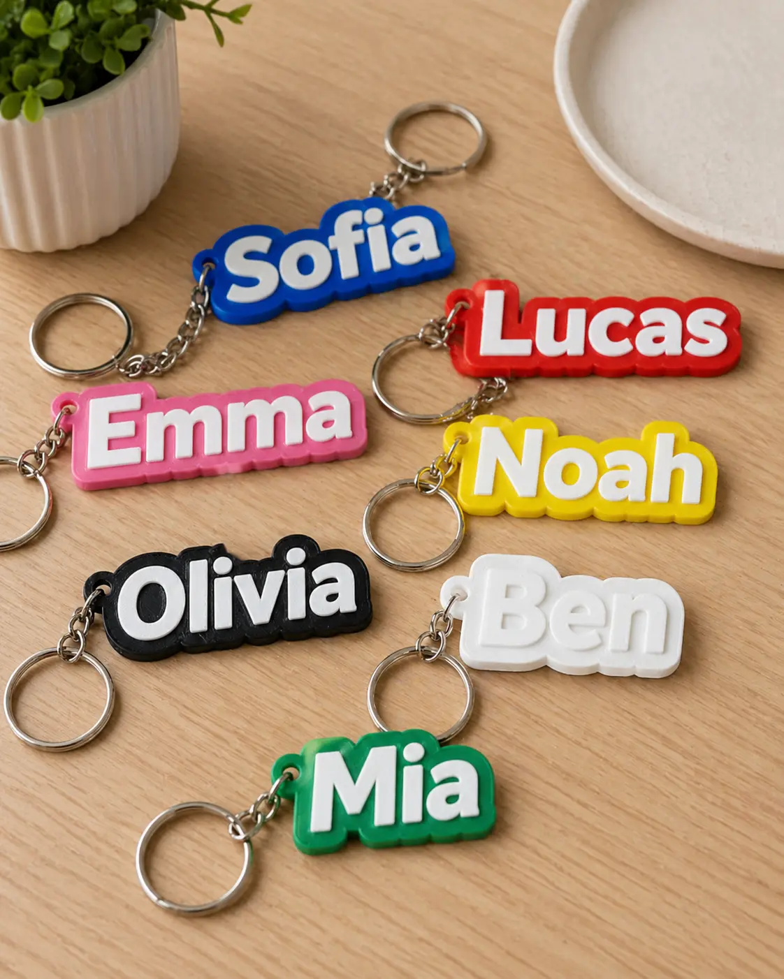 Personalized 3D Name Keychain - Custom Name Charm, Casual Plastic Fashion Accessory for Car Accessories, Cars Accessories