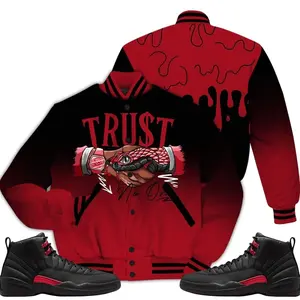 Bloodline 12s Outfit Varsity Jacket, Snake Trust No One Sneaker Color Match Shirts