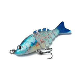 Segmented Fish Imitation Hard Soft Bait, Artificial Fishing Lure, 2.36 Inches/5 Grams, Suitable for Freshwater and Saltwater Trout Bass Fishing
