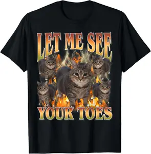 100% cotton Unisex Your Toes Funny Cat Meme Bootleg Men  T-Shirt