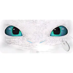 White Dragon Eyes Custom Design Desk--=%2=- Pad=%2=-- 4mm Thick Water-Resistant Non-Slip Base for Home Office Gaming Setup mouse pad
