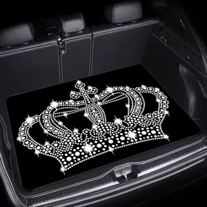Elegant Crown Print Car Trunk Mat, Essential Travel Accessory, Universal Fit for Multiple Cars, Keeps Trunk Clean and Dry, Suitable for Women, Car Accessories Women