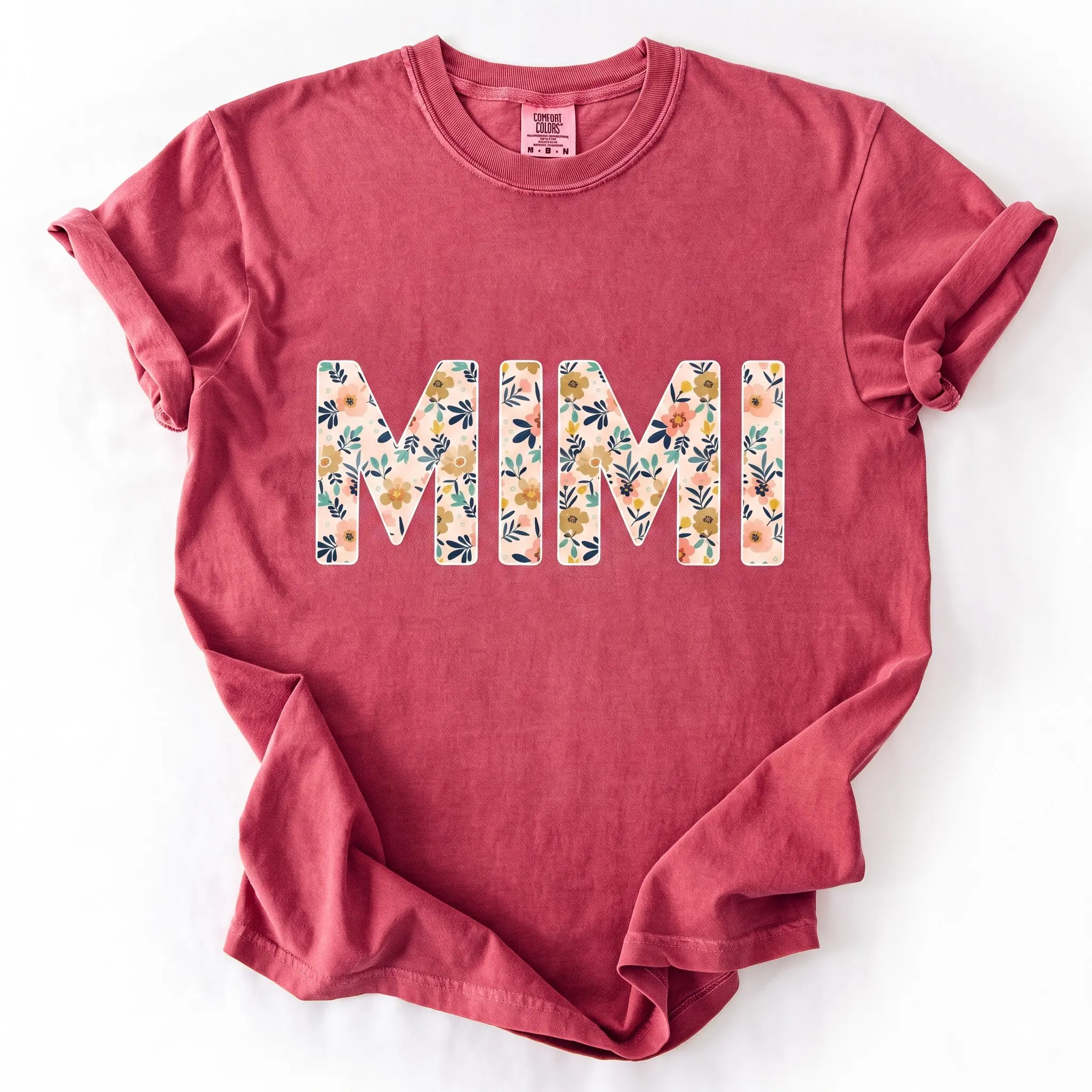 Comfort Colors Mimi T-Shirt, Floral Mimi T-Shirt, Mimi Gifts, Mother's Day TShirt, Kids Names Grandma T-shirt, Mimi Tee