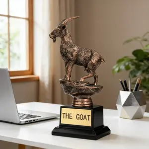 Goat Trophy Resin Statue, Suitable for Home, Office, Interior Decoration, Perfect Gift for Family Or Friends, Awarding a Goat Trophy for Colleagues, Supervisors, Friends, And Sports Enthusiasts, As a Gift for Employee of The Month