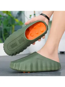 Couple's Outdoor Slippers, Half Bag Breathable and Comfortable, Foot Care Slippers, Soft Sole, Massage Particles, Sports Sandals, Casual Men's and Women's Water Wading Beach Shoes