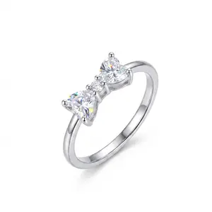 GEMS Classic D VVS1 Color Heart Cut 1.6CT Synthetic Moissanite Ring for Women Adult 925 Sterling Silver Rings Engagement Wedding Jewelry Gift R265, Heart Shaped Ring, Solitaire Engagement Rings