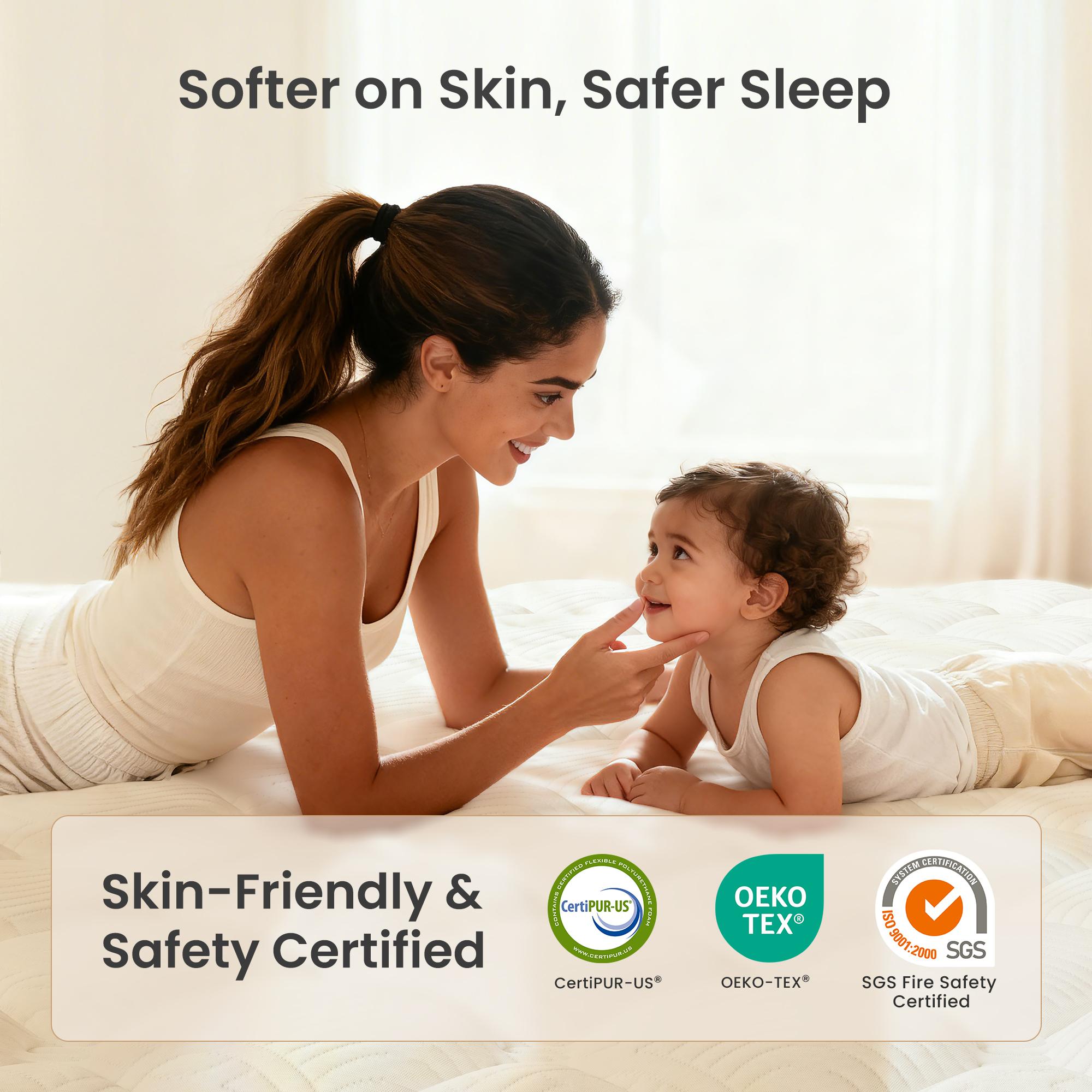 Ergonomic Hybrid Mattress - 10-12 Inch Medium Firm Bed, Fiberglass Free, Targeted Back & Neck Support, Superior Edge Support for No Sinking, Breathable & Motion Isolation for Deep Sleep