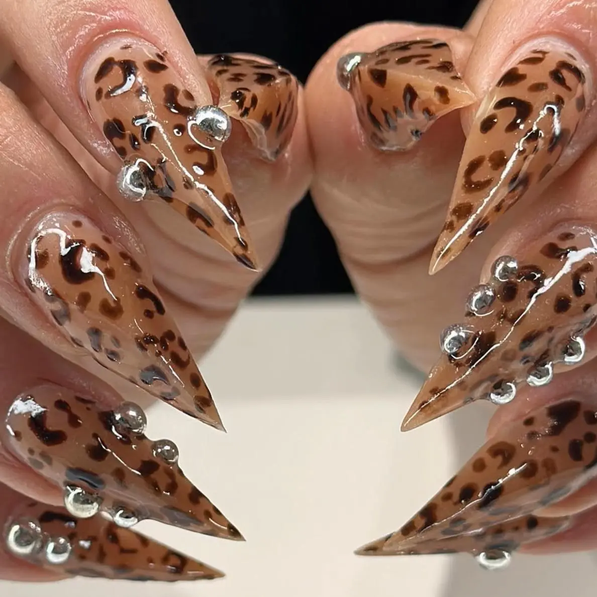 NailHex Lab 10Pcs Handmade Claw Press On Nails, Long Sharp Cat Dragon Eagle Shape Reusable Fake Nails, Trendy Gothic Alt Style Nail Art, Perfect For Cosplay Party Daily Wear, Ideal Exquisite Mother's Day Gift For Women