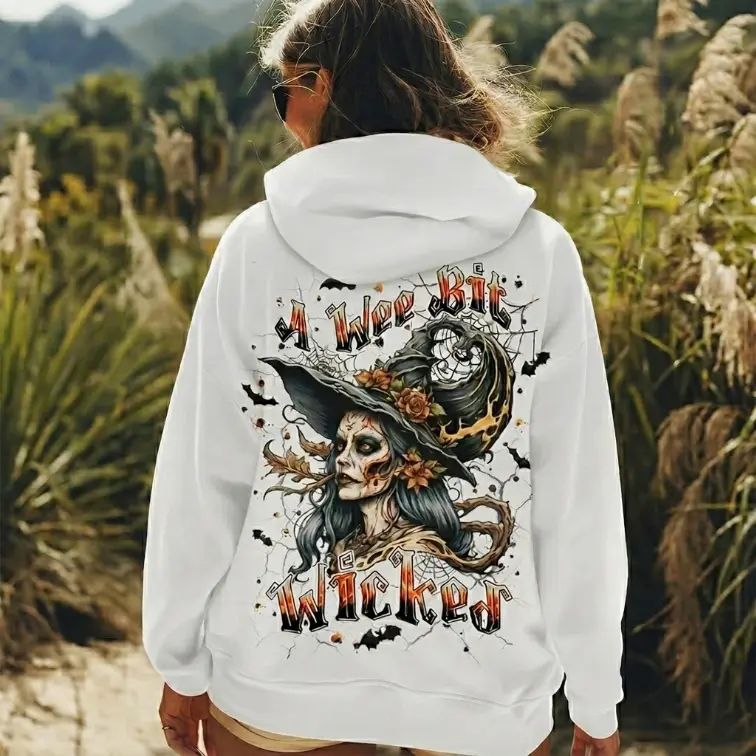 A WEE BIT WICKED WITCH HALLOWEEN Hoodie, Tshirt, Sweatshirt, Aesthetic Tatoo Outfits, Streetwear Style, Retro Vintage Y2k Women Graphic Tees