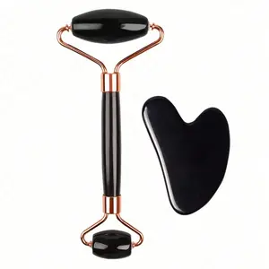 2pcs/set Resin Facial & Eye Massager Roller Set, Beauty Roller, Dual-Head Gua Sha Scrapping Massage Stick, Daily Skincare Tool, Facial Care Tools for Men & Women