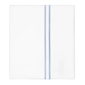 Cornflower Blue Lines Embroidered Flat Sheet